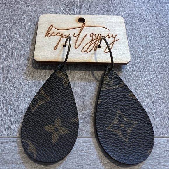 Louis Vuitton Accessories - Louis Vuitton Black and Brown Teardrop Earrings